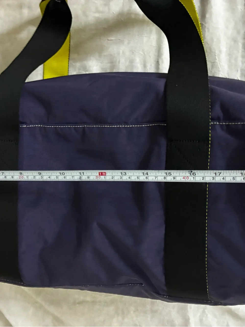 Kipling Navy Duffel with Neon Yellow Accents